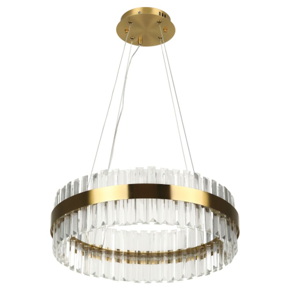 Люстра Rivoli Gwinnett 6193-201 подвесная светодиодная LED 3000-6300К 112 Вт с пультом | Хрусталь