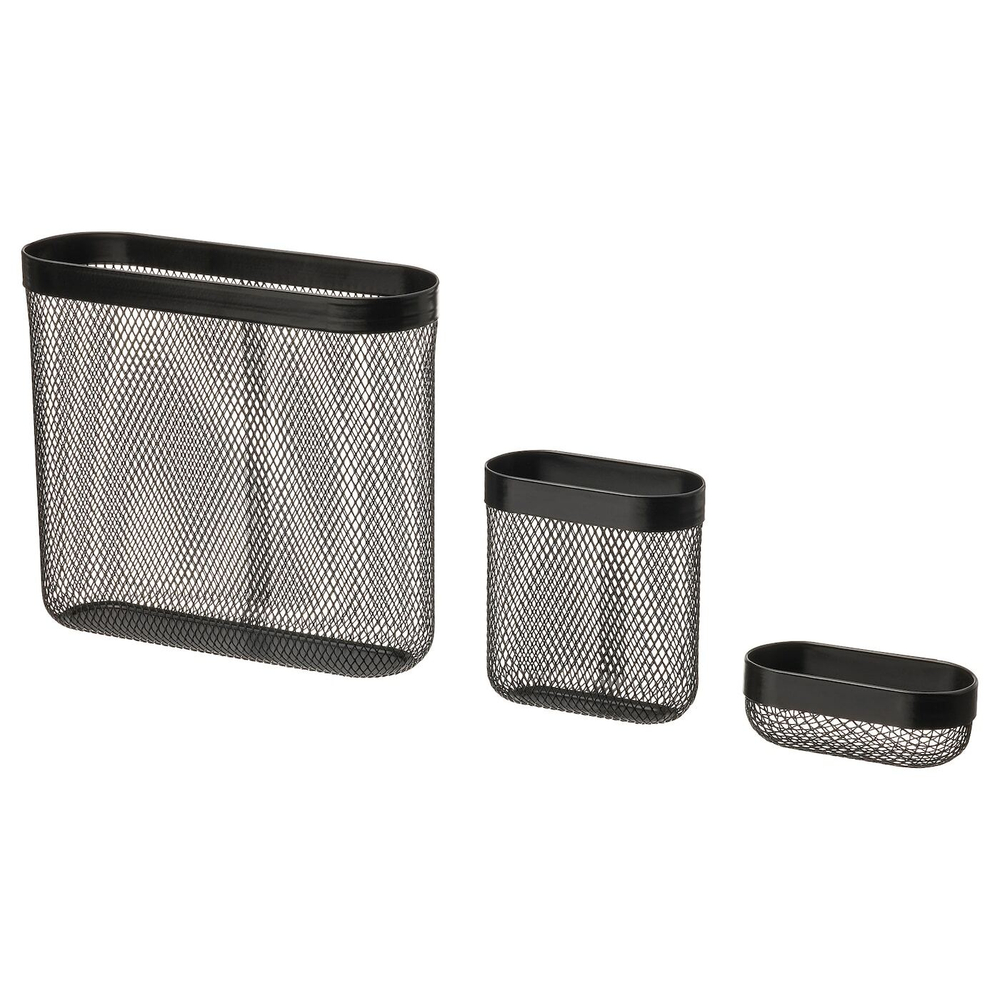 Набор корзин IKEA SKADIS (СКОДИС), Черный, 3 шт