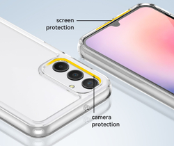 Усиленный защитный чехол прозрачный для Samsung Galaxy A24 4G, мягкий отклик кнопок
