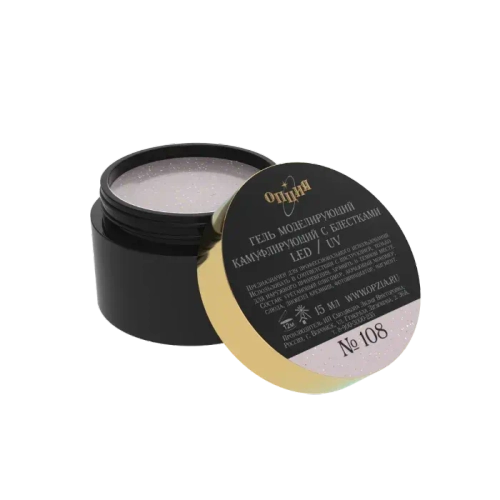 Опция Гель моделирующий с блестками 108, 15 мл