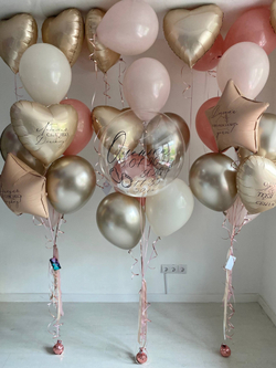 Воздушные шары на выписку пыльная роза/песок/пудра №3519