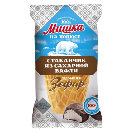 Мороженое Мишка на полюсе Пломбир зефир 80 гр