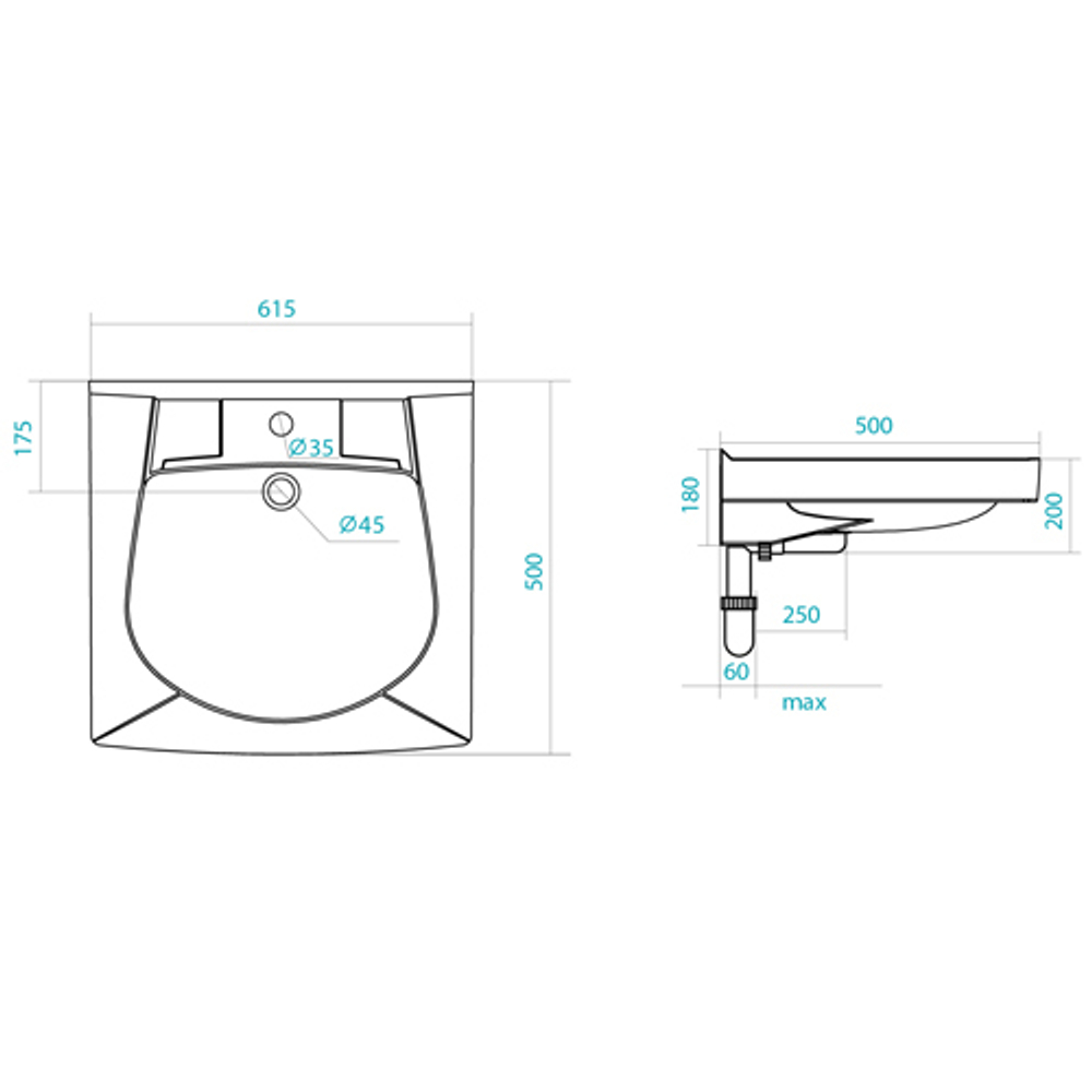 Раковина для стиральной машины Santek Пилот 50 1.WH30.1.970 схема