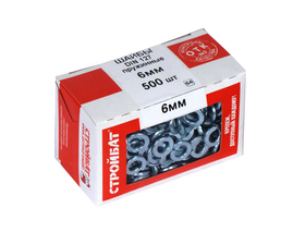 Шайба Стройбат DIN 127 оцинкованная, пружинная, 6 мм, 5591, 500 шт