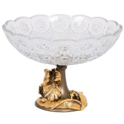 Фруктовница-конфетница Ирис Визир со стеклянной чашей 7373 Бронза