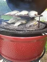 Керамический гриль Kamado Joe Big Joe II, 61 см, красный, с ножками и столиками
