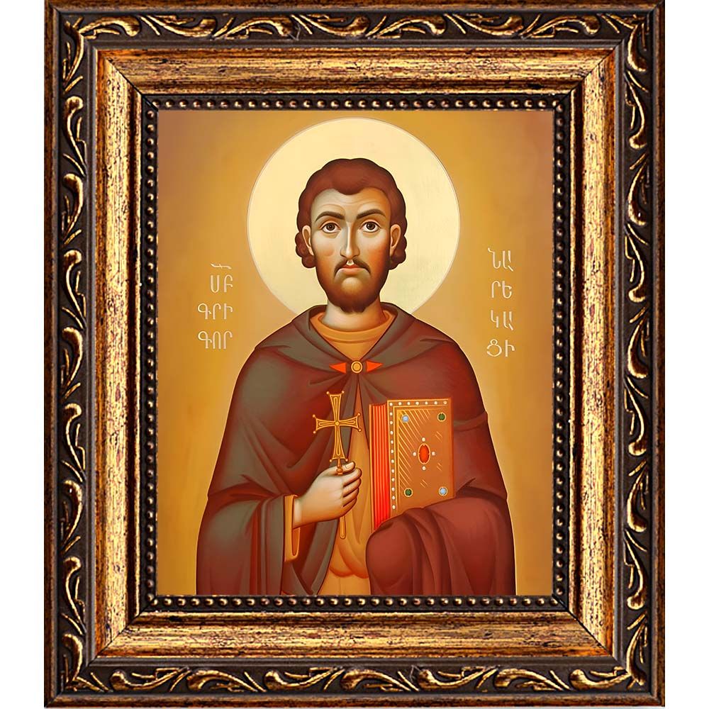 Святой Григор Нарекаци. Икона на холсте.