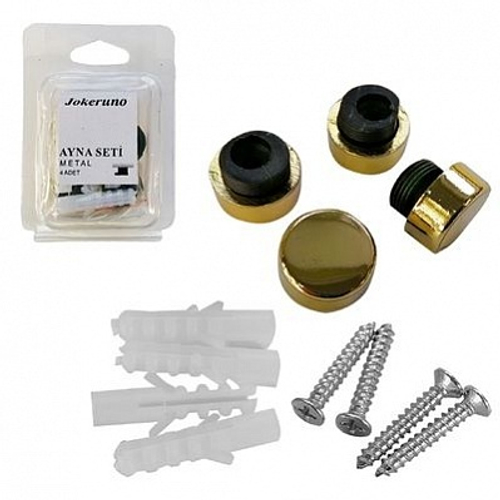 Комплект для зеркал `SANBERG` металл 101 (золото) 17мм с крепежом /М4219