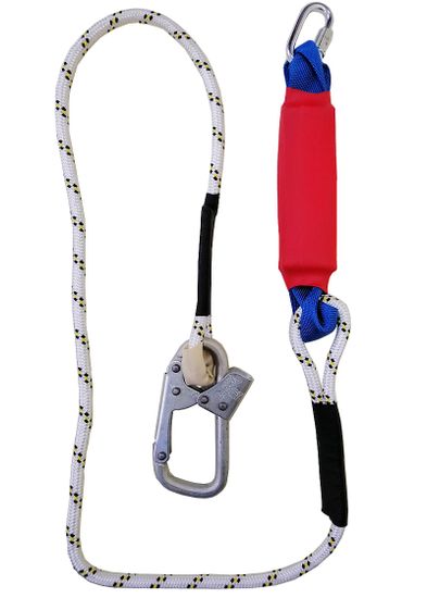 Строп аВерд+Кс (веревка) с амортизатором 1 монт.кар.+1 соед.кар. 1,5м