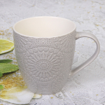 Кружка керамическая 530мл «Белая» цветок