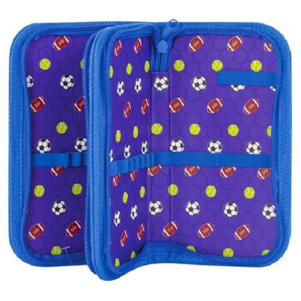 Пенал 2 отделения 190*110 Brauberg Супер-мячи, металлизированный картон, конгрев