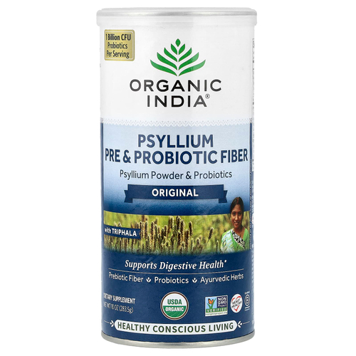 Organic India, клетчатка из пребиотиков и пробиотиков из семян подорожника, 283,5 г (10 унций)