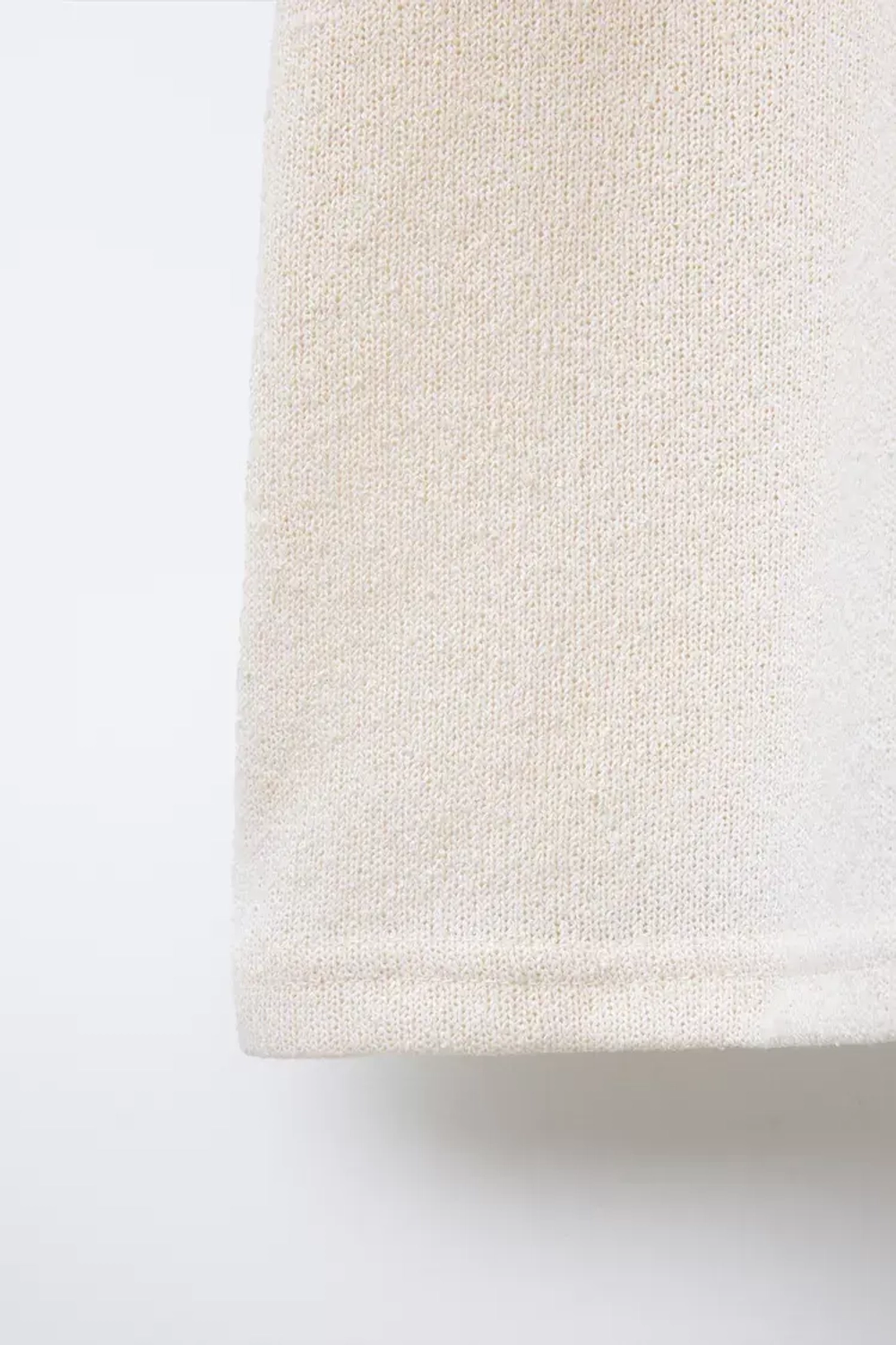 ZARA ТРИКОТАЖНАЯ ФУТБОЛКА, ЭКРЮ