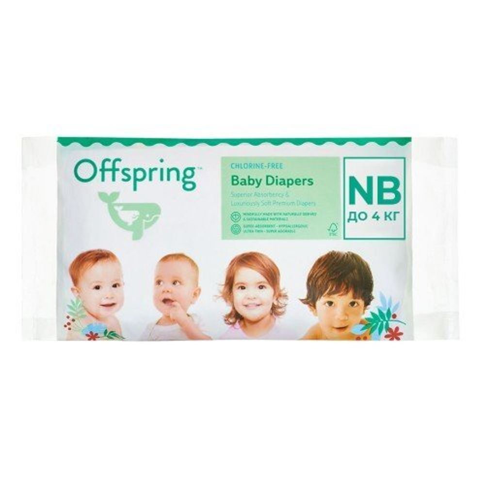 Offspring подгузники travel pack NB 2-4 3шт