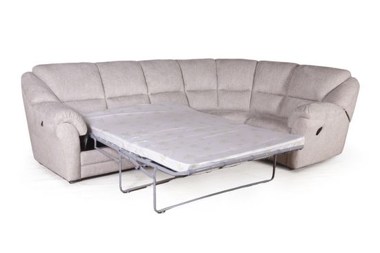 San-Remo угловой диван-кровать с реклайнером, микромех Rozy ivory