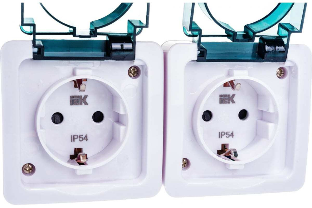 Розетка 2-местная для открытой установки РСб22-3-ГПБд с заземлением IP54 ГЕРМЕС PLUS  IEK