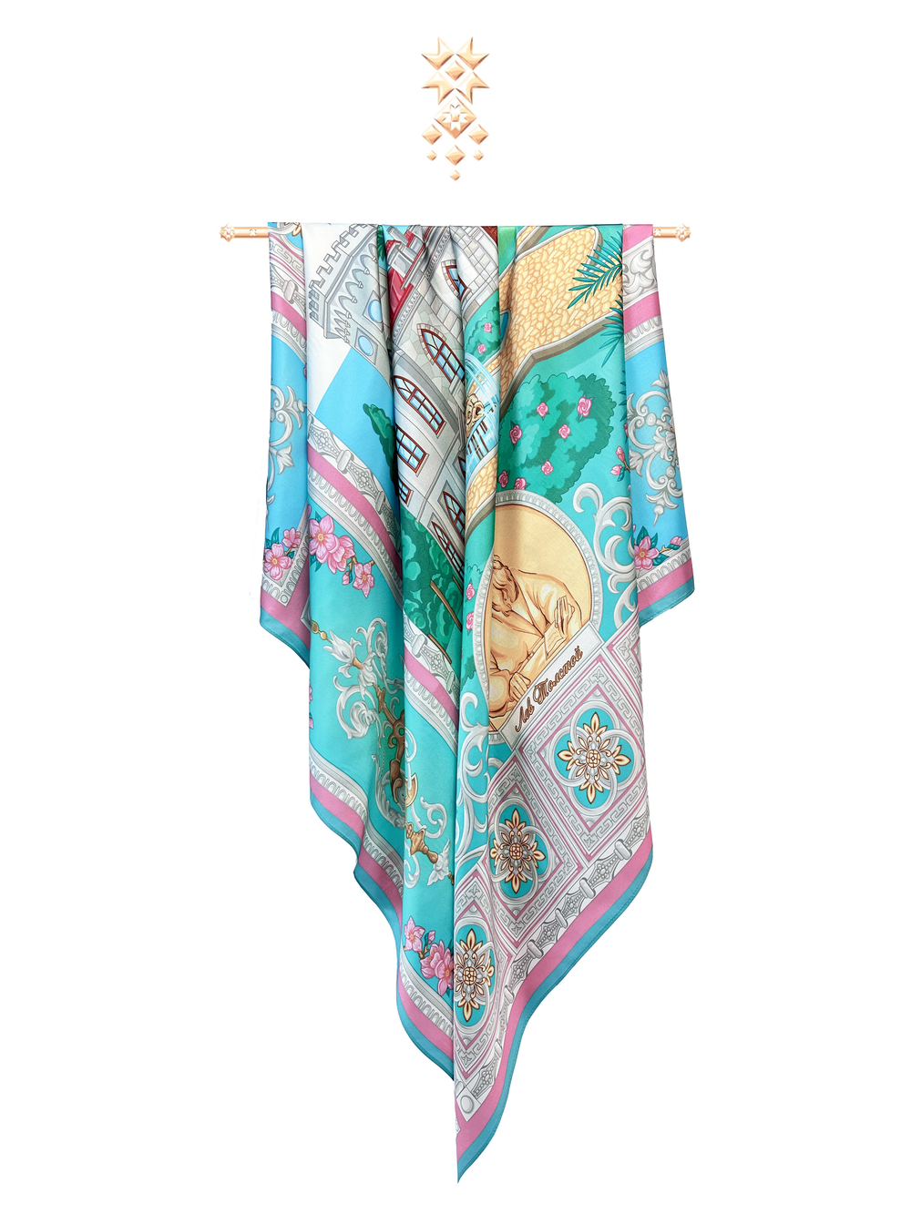 Платок «Романтическая Александрия» голубой