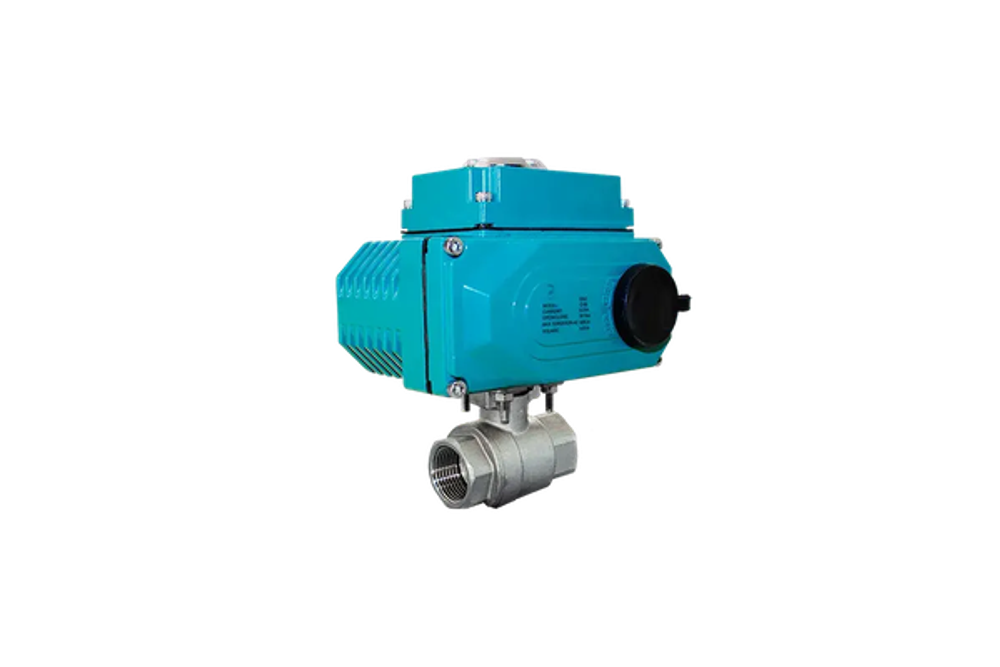 Кран шаровый муфтовый (2PC), AISI304 DN 100 (4"), с электроприводом AC 220V (С-10)