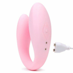 Нежно-розовый вибратор для пар с пультом ДУ