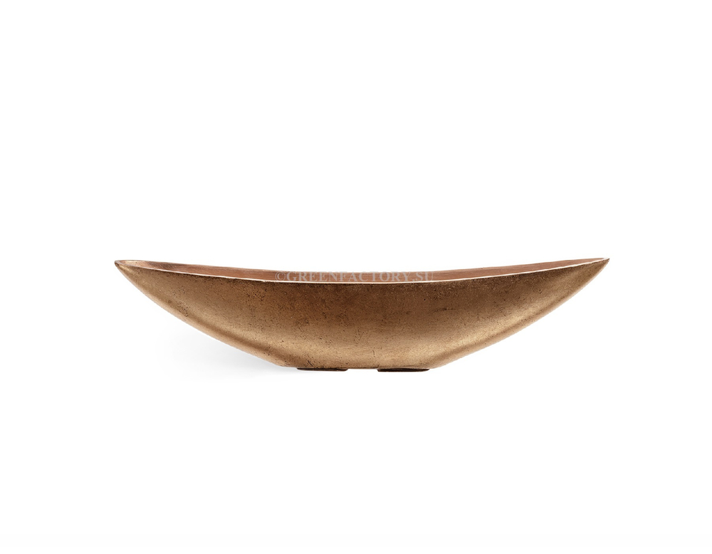 Кашпо TREEZ Effectory - Metal - Ваза-Лодка (2 размера) - Тёмное матовое золото