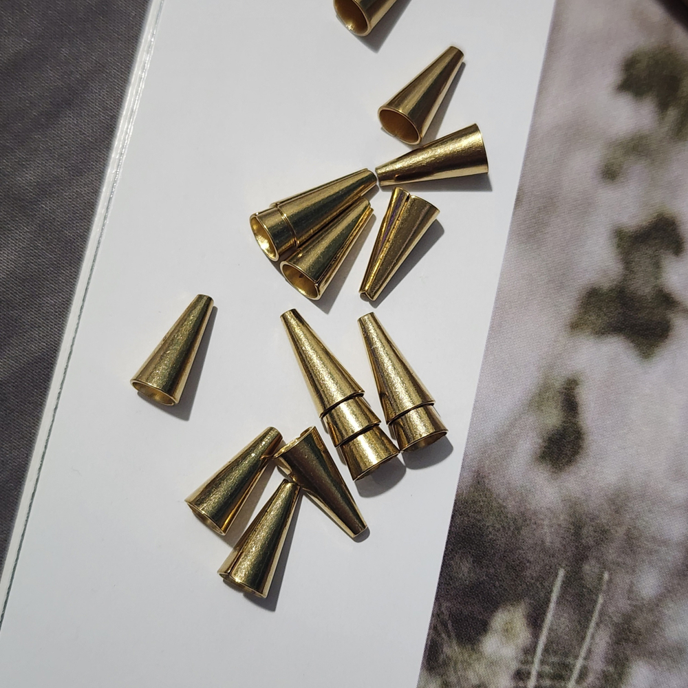 Шапочка(конус), чистая латунь, размер 13.5×5.7мм