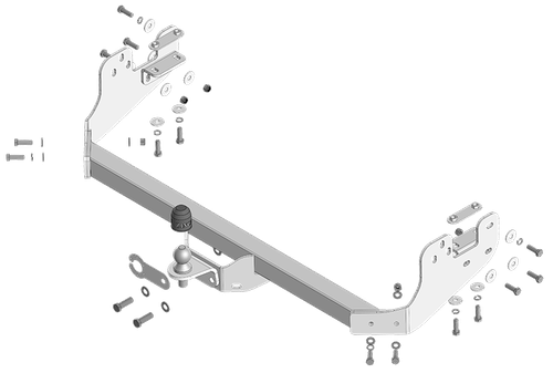 Фаркоп ZincaR ОЦИНКОВАННЫЙ Changan Hunter Plus с 2023г (оцинк. Шар)(паспорт и сертификат в комплекте)(без электрики) ZC103FE