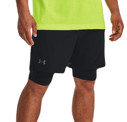Мужские теннисные шорты Under Armour Vanish Woven 2-in-1 Shorts - black/pitch gray