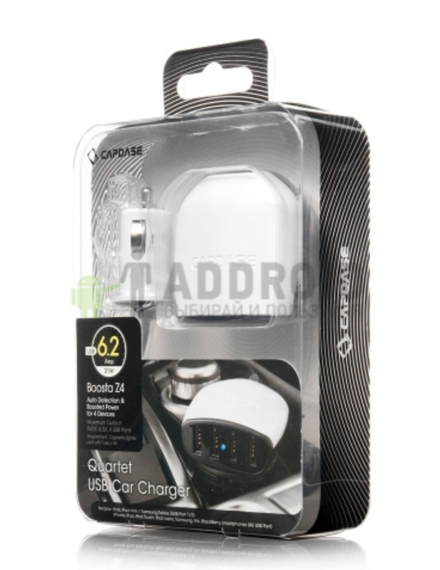 Автомобильное зарядное устройство Capdase CA00-7B02 USB Car Charger Quartet Boosta Z4 (White)