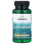 Swanson Vitamins, L-орнитин в свободной форме, 500 мг, 60 растительных капсул