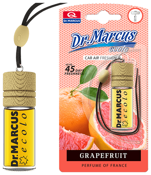 АВТОМОБИЛЬНЫЙ ОСВЕЖИТЕЛЬ ВОЗДУХА СО СТЕКЛЯННОЙ ПОДВЕСКОЙ "DR.MARCUS" ECOLO GRAPEFPUIT 4.5ML