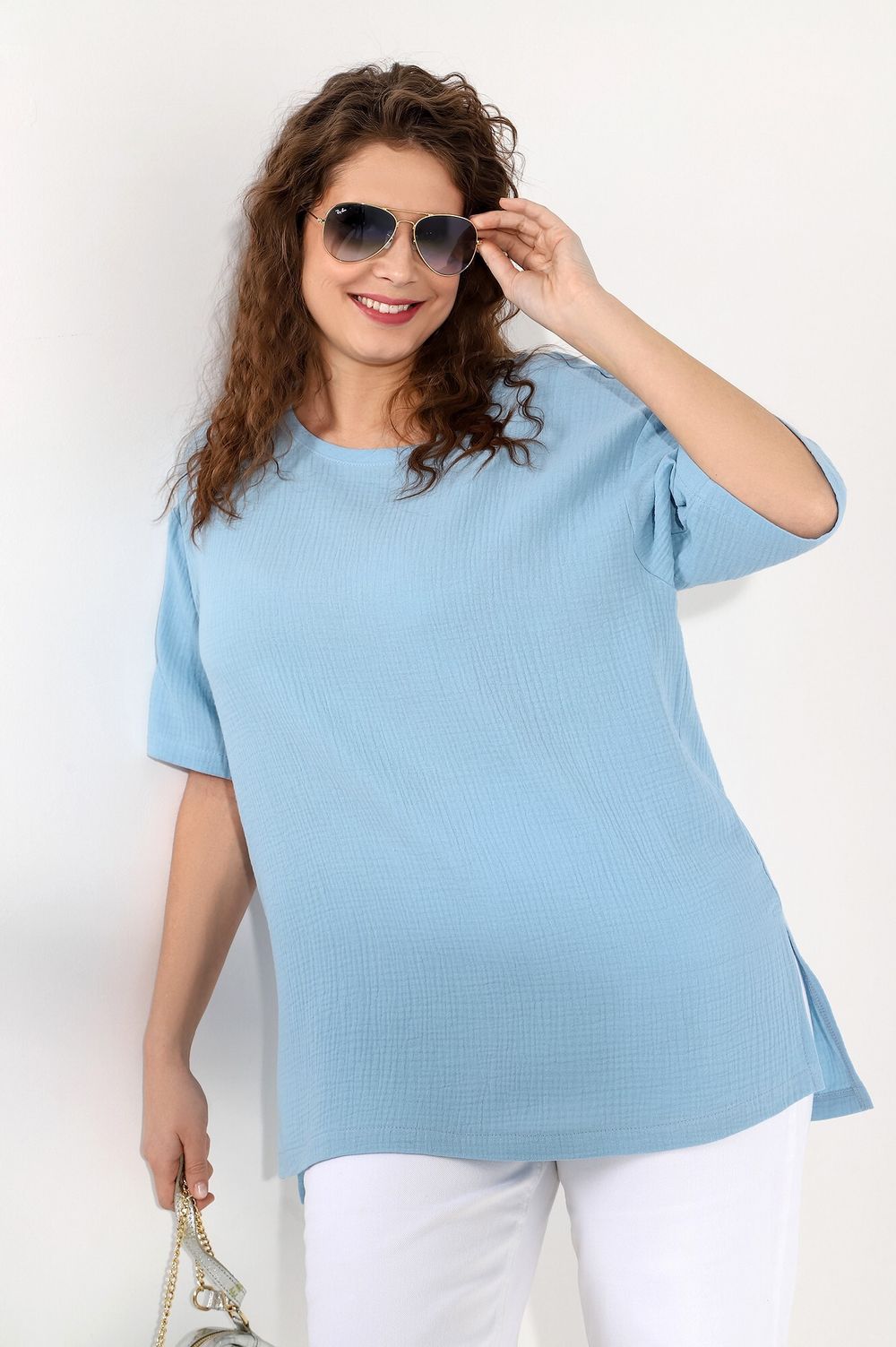 Блузка Виола-1 Виотекс ГОЛУБОЙ