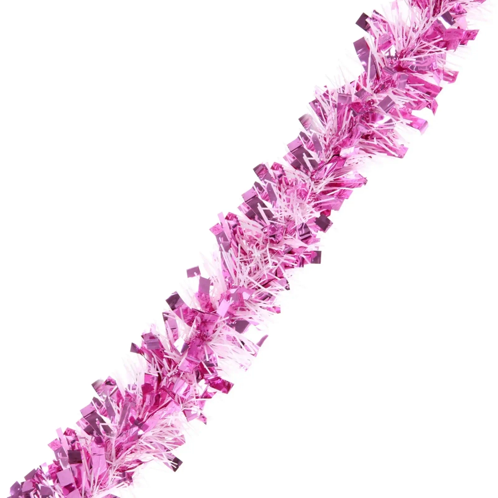 Мишура «Блеск» 2 м 9 см, Розовый/Белый