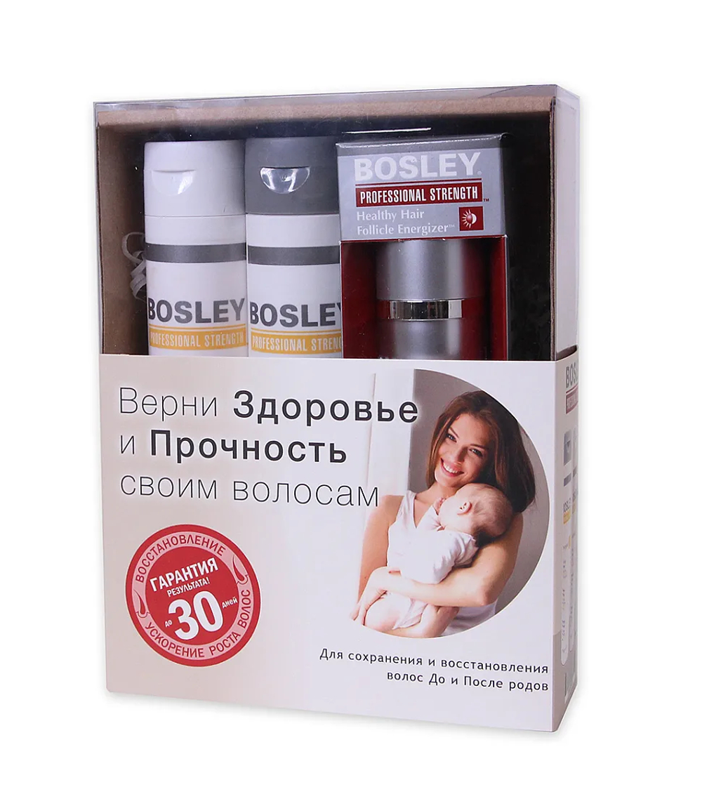Набор для Мам (шампунь, кондиционер, уход) /Bosley New Mom Kit, 150 мл + 150 мл + 30 мл