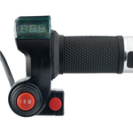 Ручка газа с вольтметром и кнопками серебряная (кабель 1,7м) для электросамокатов электровелосипедов