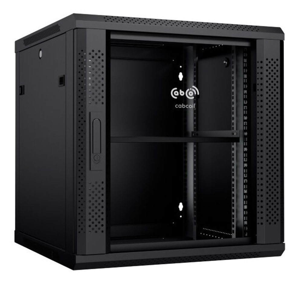 Шкаф настенный 19", 15U Cabcoil CC-WL-15.6.6-G-BK