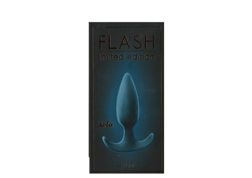 Анальная пробка со смещенным центром тяжести Flash Glow (Цвет: синий)