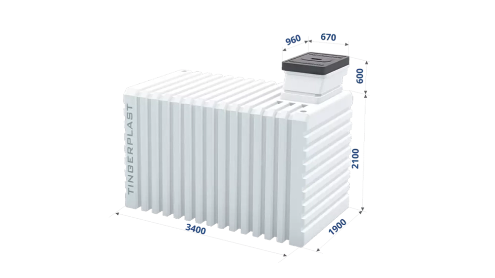 Погреб Т 3500 Тингард 12000 л.(3400x1900x2700см;950кг;белый) - арт.553974