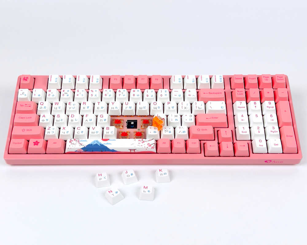 AKKO 3098B Doraemon Macaron  3 Modes RGB Hot Swap  Akko CS Jelly blue Switch,Cherry profile keycap
