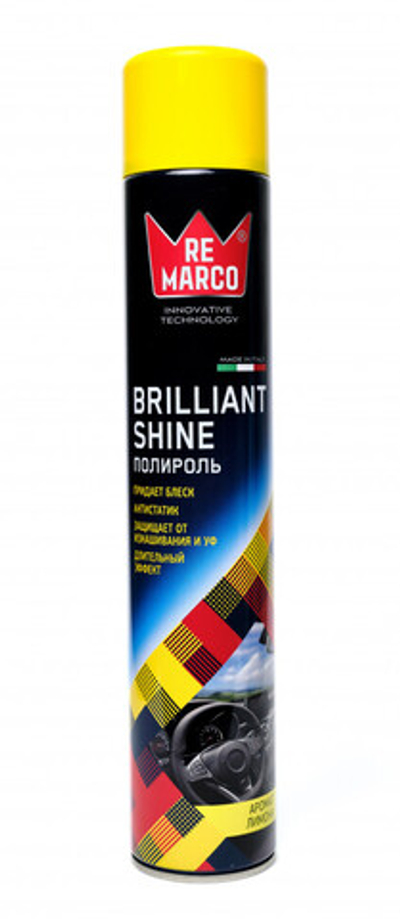RM-803 RE MARCO Полироль пластика BRILLIANT SHINE 750 мл (аэр.), ЛИМОН
