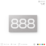 Номер на дверь 888, табличка на дверь для офиса, квартиры, кабинета, аудитории, склада, серая 120х70 мм, Айдентика Технолоджи