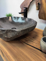 Раковина из речного камня RS-65840 60х48х15 из натурального камня