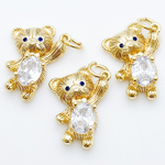 Подвеска Мишка, цвет золото, фианиты, размер 19*12 мм, цена за 1 шт