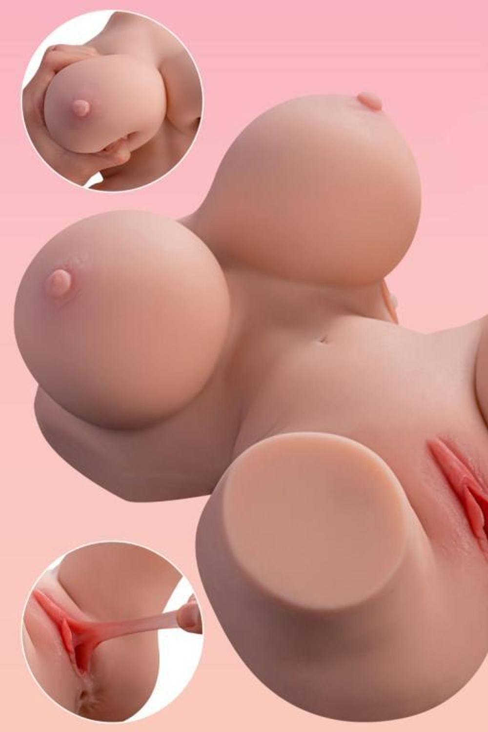 Мастурбатор-торс Frieda с функцией вибрации (Цвет: телесный)