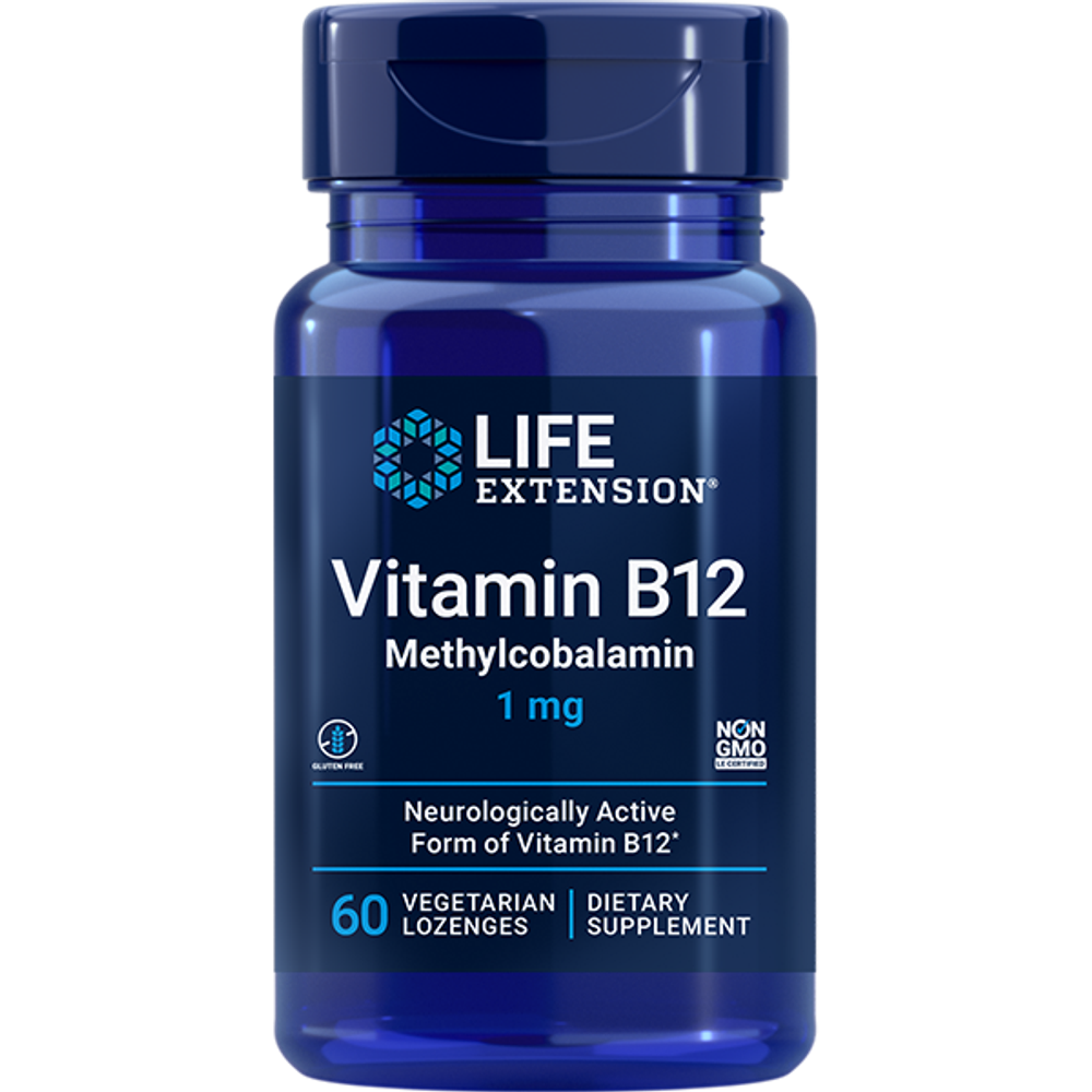 Vitamin B12 Methylcobalamin 1 мг 60 пастилок Life Extension