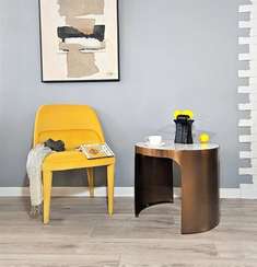 Стол журнальный Como M, Ø60х52 см, керамогранит Calacatta Macchia