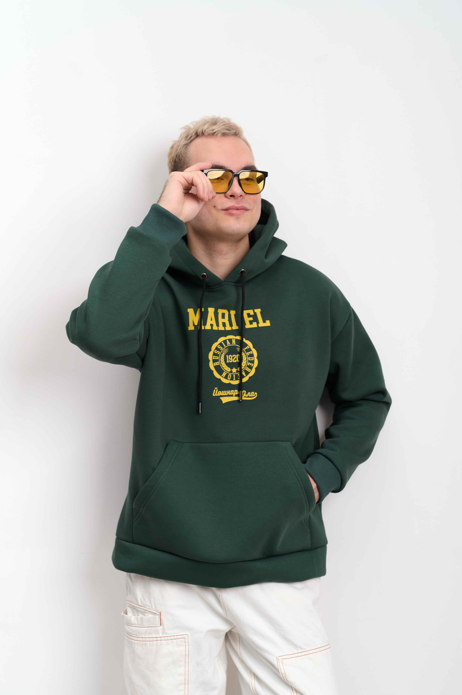 Худи мужское  с капюшоном "MARI EL" бордо