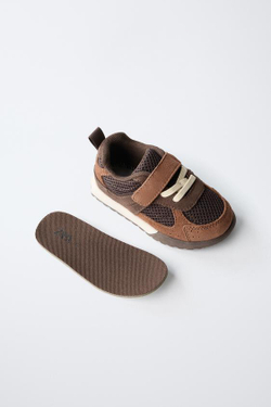 ZARA BAREFOOT МНОГОСЛОЙНЫЕ КРОССОВКИ, КОРИЧНЕВЫЙ