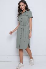 Платье-рубашка Сидни (оливка) Diolche (Акция)