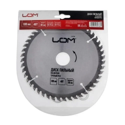 Диск пильный по дереву ЛОМ, точный рез, 180 х 30 мм, 48 зубьев + кольца 20/30, 16/30