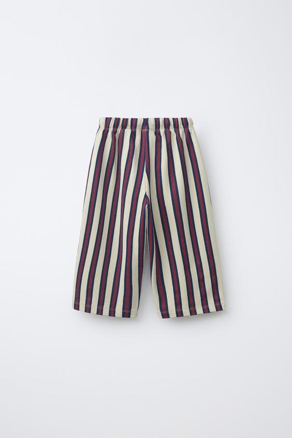ZARA БРЮКИ WIDE LEG ИЗ ФУТЕРА В ПОЛОСКУ, БУРГУНДИ